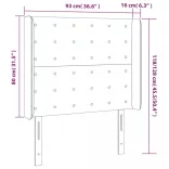 sötétszürke szövet LED-es fejtámla 93x16x118/128 cm