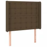 sötétbarna szövet LED-es fejtámla 93x16x118/128 cm