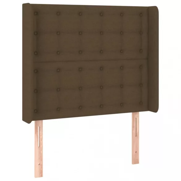 sötétbarna szövet LED-es fejtámla 93x16x118/128 cm