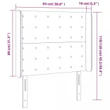 krémszínű szövet LED-es fejtámla 93x16x118/128 cm