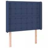 kék szövet LED-es fejtámla 93x16x118/128 cm