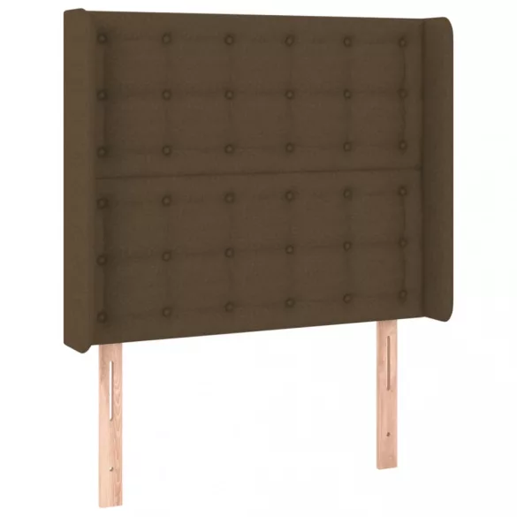 sötétbarna szövet LED-es fejtámla 103x16x118/128 cm