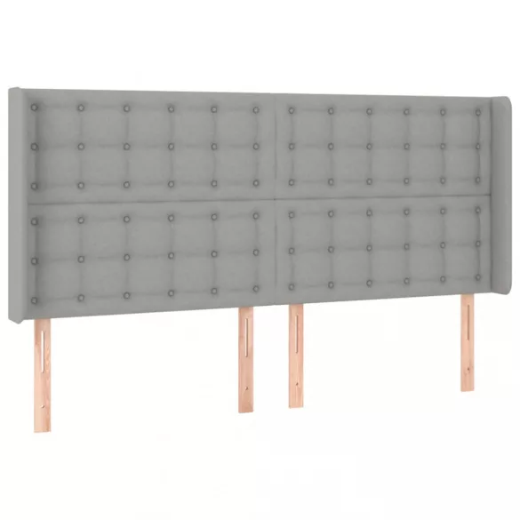 világosszürke szövet LED-es fejtámla 163x16x118/128 cm