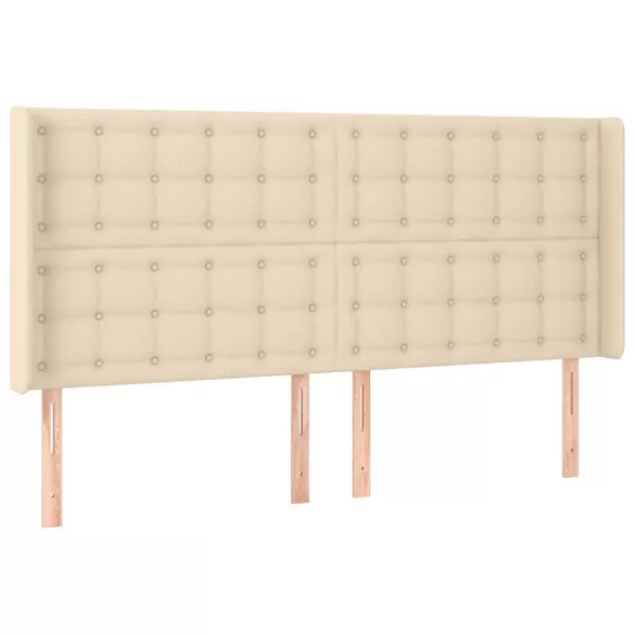 krémszínű szövet LED-es fejtámla szárnyakkal 163x16x118/128 cm
