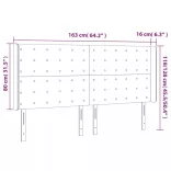 kék szövet LED-es fejtámla 163x16x118/128 cm