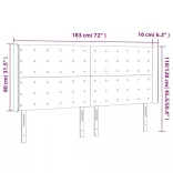 sötétbarna szövet LED-es fejtámla 183x16x118/128 cm