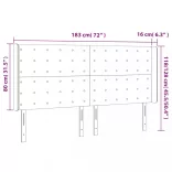 tópszínű szövet LED-es fejtámla 183x16x118/128 cm