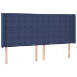kék szövet LED-es fejtámla 183x16x118/128 cm