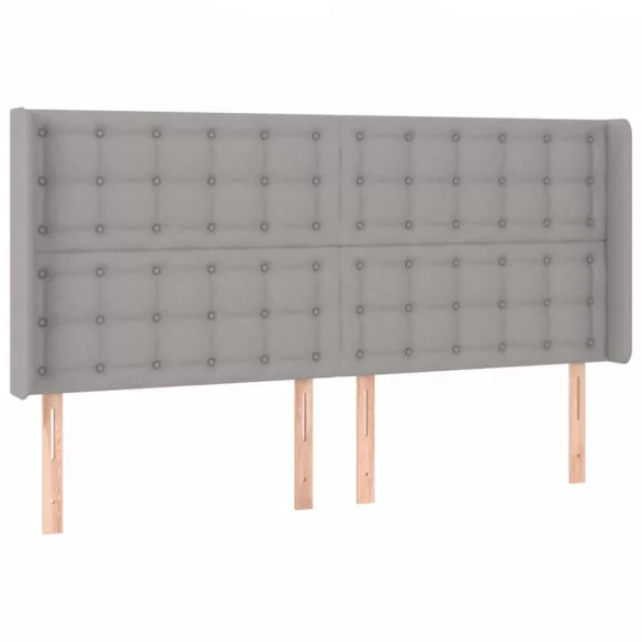 világosszürke szövet LED-es fejtámla 203x16x118/128 cm