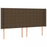 sötétbarna szövet LED-es fejtámla 203x16x118/128 cm