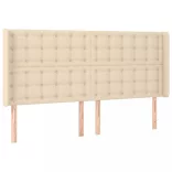 krémszínű szövet LED-es fejtámla 203x16x118/128 cm