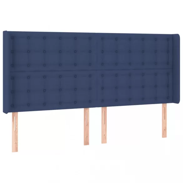 kék szövet LED-es fejtámla 203x16x118/128 cm