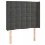 sötétszürke bársony LED-es fejtámla 83x16x118/128 cm