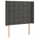 sötétszürke bársony LED-es fejtámla 93x16x118/128 cm