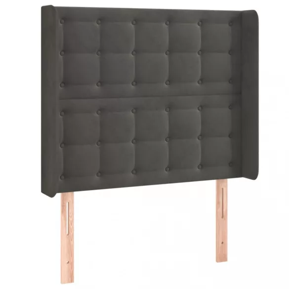 sötétszürke bársony LED-es fejtámla 93x16x118/128 cm
