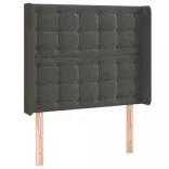 sötétszürke bársony LED-es fejtámla 103x16x118/128 cm
