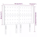 rózsaszín bársony LED-es fejtámla 147x16x118/128 cm
