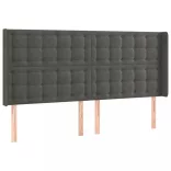 sötétszürke bársony LED-es fejtámla 163x16x118/128 cm