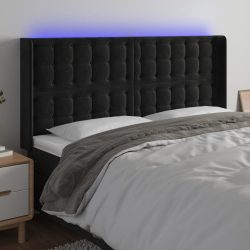 fekete bársony LED-es fejtámla 163x16x118/128 cm