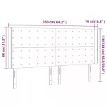 rózsaszín bársony LED-es fejtámla 163x16x118/128 cm