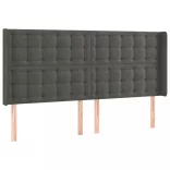 sötétszürke bársony LED-es fejtámla 183x16x118/128 cm