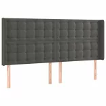 sötétszürke bársony LED-es fejtámla 203x16x118/128 cm