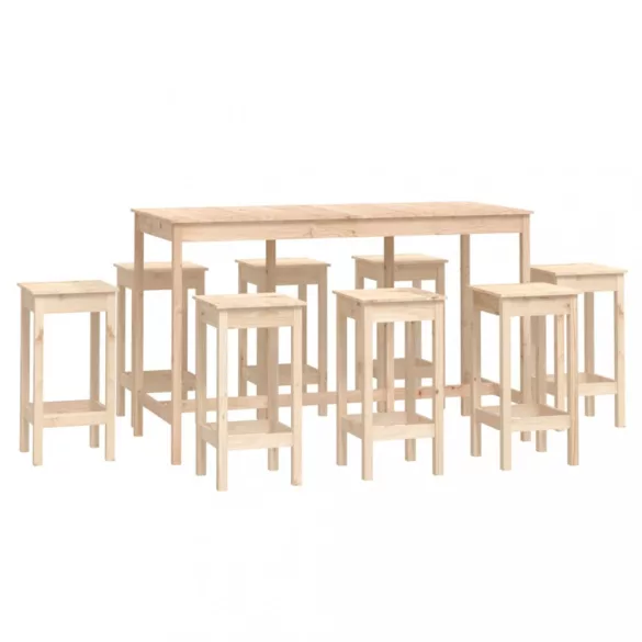 9 részes tömör fenyőfa bárszett