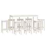 9 részes fehér tömör fenyőfa bárszett