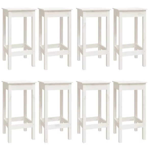 9 részes fehér tömör fenyőfa bárszett