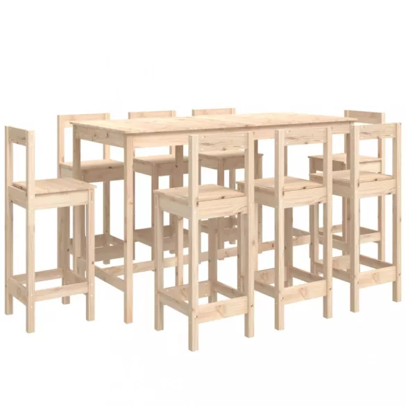 9 részes tömör fenyőfa bárszett