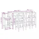 9 részes tömör fenyőfa bárszett