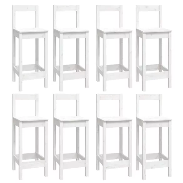 9 részes fehér tömör fenyőfa bárszett