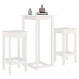 3 részes fehér tömör fenyőfa bárszett