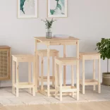 5 részes tömör fenyőfa bárszett