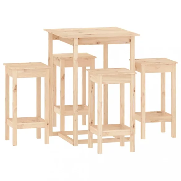 5 részes tömör fenyőfa bárszett