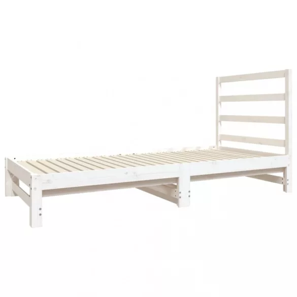 fehér tömör fenyőfa kihúzható kanapéágy 2x(90x190) cm