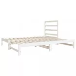 fehér tömör fenyőfa kihúzható kanapéágy 2x(90x190) cm