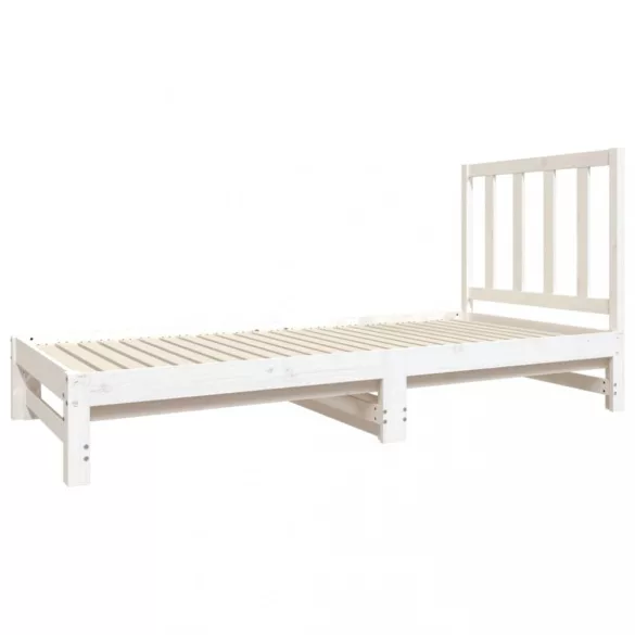 fehér tömör fenyőfa kihúzható kanapéágy 2x(90x190) cm