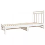 fehér tömör fenyőfa kihúzható kanapéágy 2x(90x190) cm