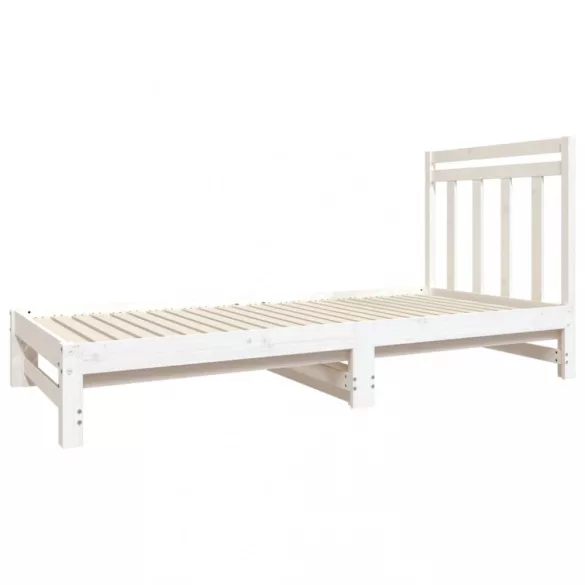 fehér tömör fenyőfa kihúzható kanapéágy 2x(90x190) cm