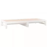 fehér tömör fenyőfa kihúzható kanapéágy 2x(90x190) cm