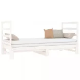 fehér tömör fenyőfa kihúzható kanapéágy 2x(90x190) cm
