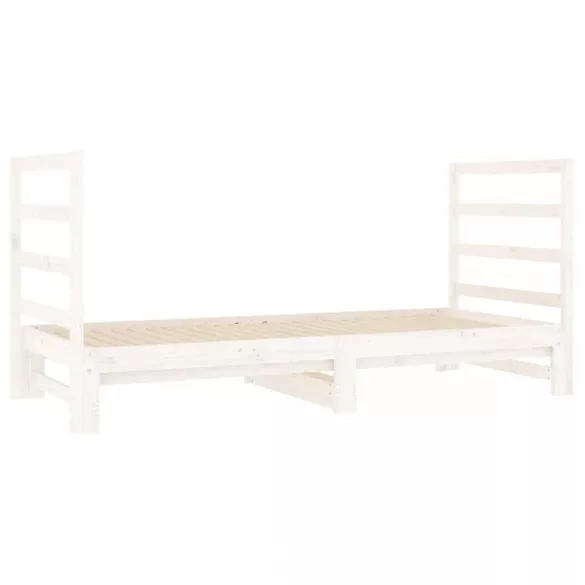 fehér tömör fenyőfa kihúzható kanapéágy 2x(90x190) cm