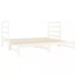 fehér tömör fenyőfa kihúzható kanapéágy 2x(90x190) cm