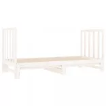 fehér tömör fenyőfa kihúzható kanapéágy 2x(90x190) cm