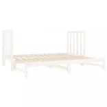 fehér tömör fenyőfa kihúzható kanapéágy 2x(90x190) cm