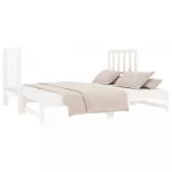fehér tömör fenyőfa kihúzható kanapéágy 2x(90x190) cm