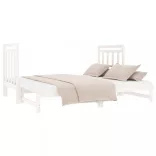 fehér tömör fenyőfa kihúzható kanapéágy 2x(90x190) cm