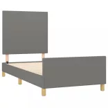sötétszürke szövet ágykeret matrac nélkül 90x200 cm