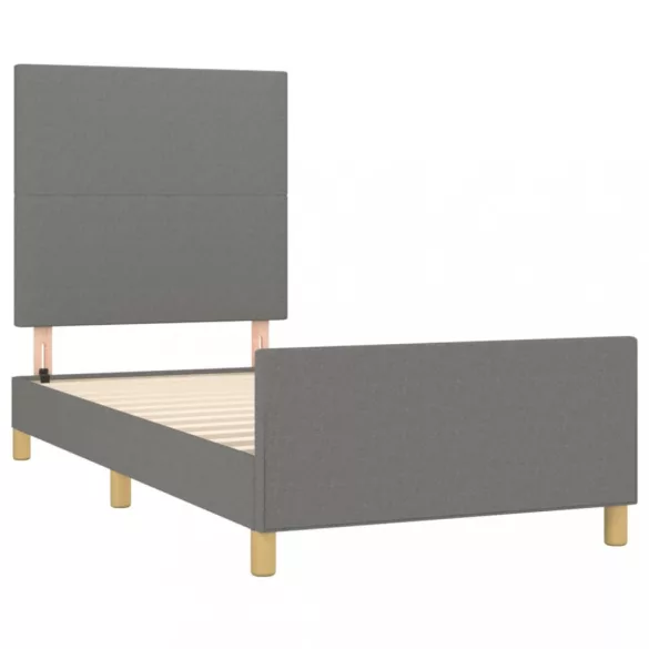 sötétszürke szövet ágykeret matrac nélkül 100x200 cm